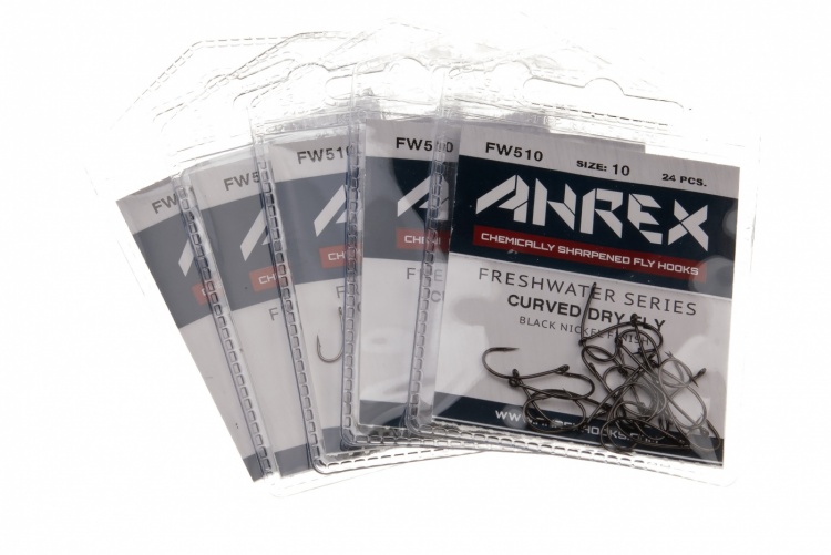 Ahrex Fw510 Curved Dry Hook Barbed #18 Trout Fly Tying Hooks